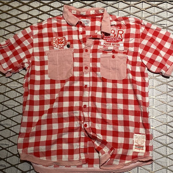 Parish Nation Renegades & Rebels short sleeve button down - Picture 1 of 5